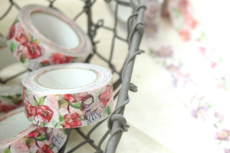Ariselin Design 纸胶带-红色山茶花 - 纸胶带 - 其他材质 红色