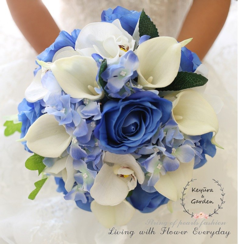 璎珞时尚*手作珠宝捧花*婚礼小物*新娘饰品*定制订作*七夕情人节精选-​预购~~清心蓝芋 NT$1380 - 植栽/盆栽 - 其他材质 