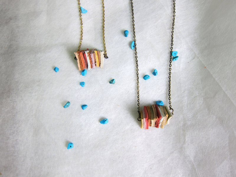 小火山剖面图*项炼 - 项链 - 真皮 多色