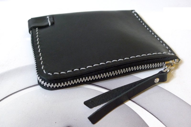 <LV同级革>便利超票零钱包-黑白君(白线) - 皮夹/钱包 - 真皮 