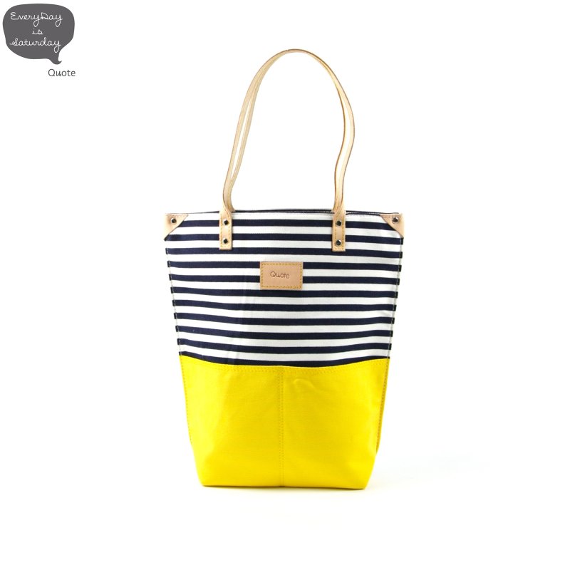 随意手提包系列 :: I LOVE STRIPES COLLECTION :: 黄 - 侧背包/斜挎包 - 其他材质 黄色