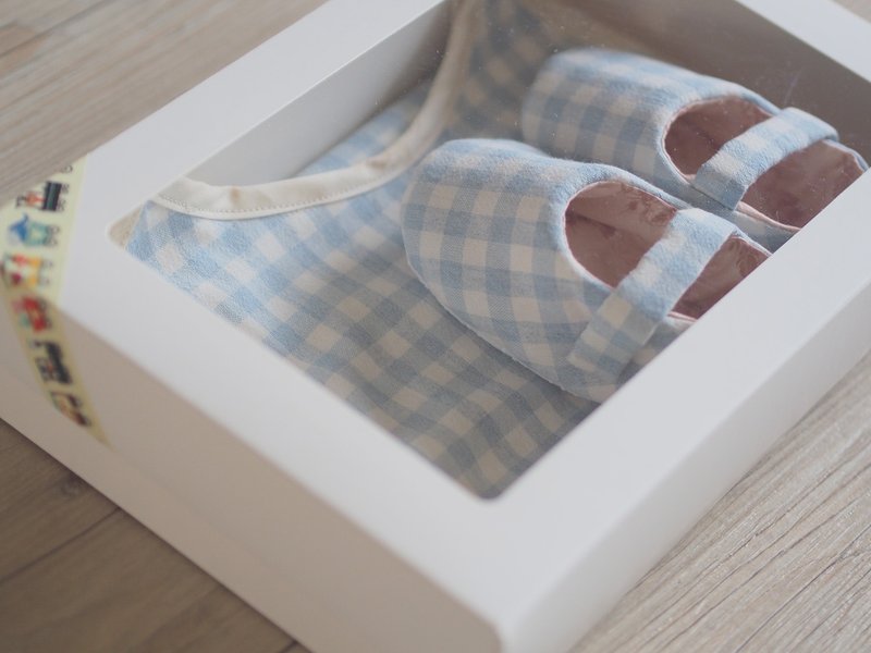 淡蓝格 · 弥月礼盒三件组 - 满月礼盒 - 其他材质 蓝色