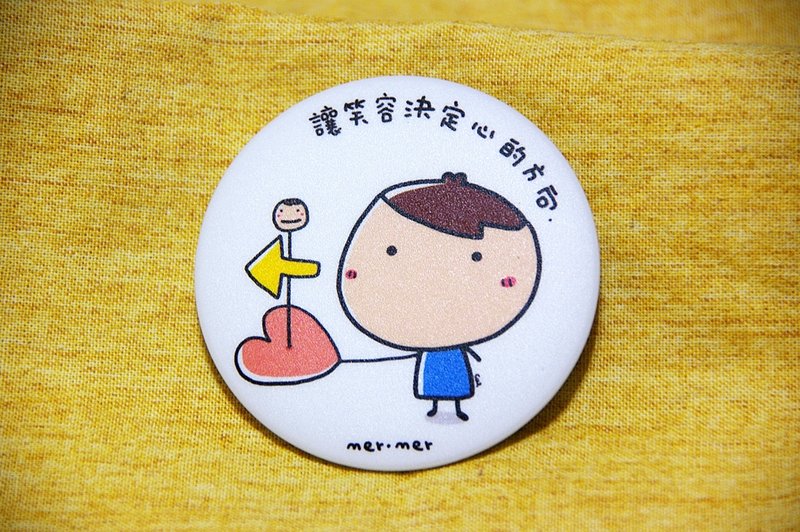 让笑容决定心的方向 徽章/磁铁 - 胸针 - 其他金属 红色