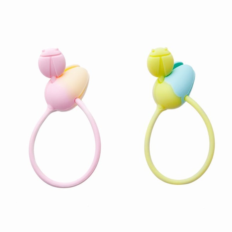 Vacii Tulip郁金香卷线器-蓝绿&鹅粉 - 卷线器/电线收纳 - 硅胶 粉红色