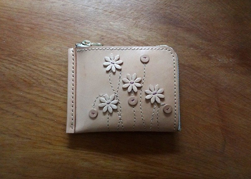 万用短夹✿心花开✿原色 - 皮夹/钱包 - 绣线 橘色