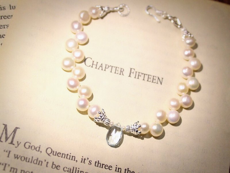 Journal 岁末祈愿＊限量 (岁雪缎带-浅蓝) 纯银、天然珍珠、托帕石 手环手链 - 手链/手环 - 其他材质 蓝色