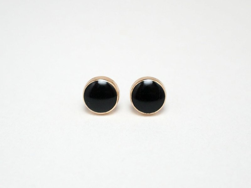 Circle dot  蟹老板的眼睛 不锈钢耳针 耳饰 耳环 0002 - 耳环/耳夹 - 其他金属 黑色