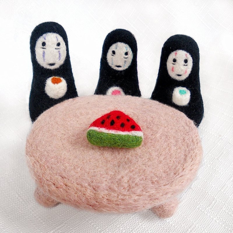 捧杯无面男 宫崎骏动漫无脸男羊毛毡摆件 可订制 - 玩偶/公仔 - 其他材质 黑色