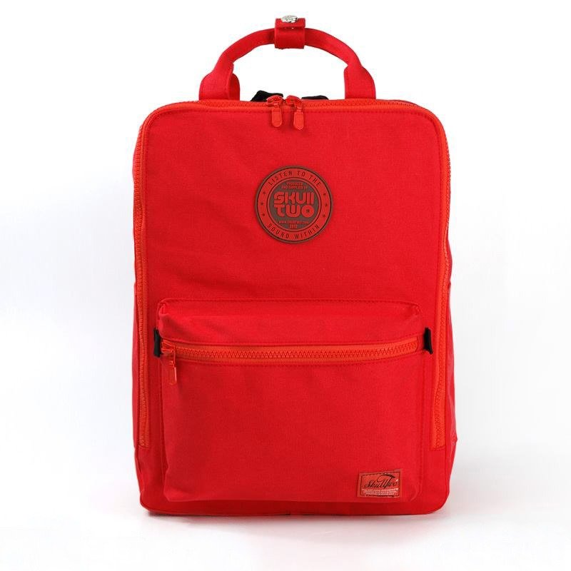 [SKUllTWO BAG] 法拉利红 / 帆布后背包 / 附防尘袋 - 后背包/双肩包 - 其他材质 红色