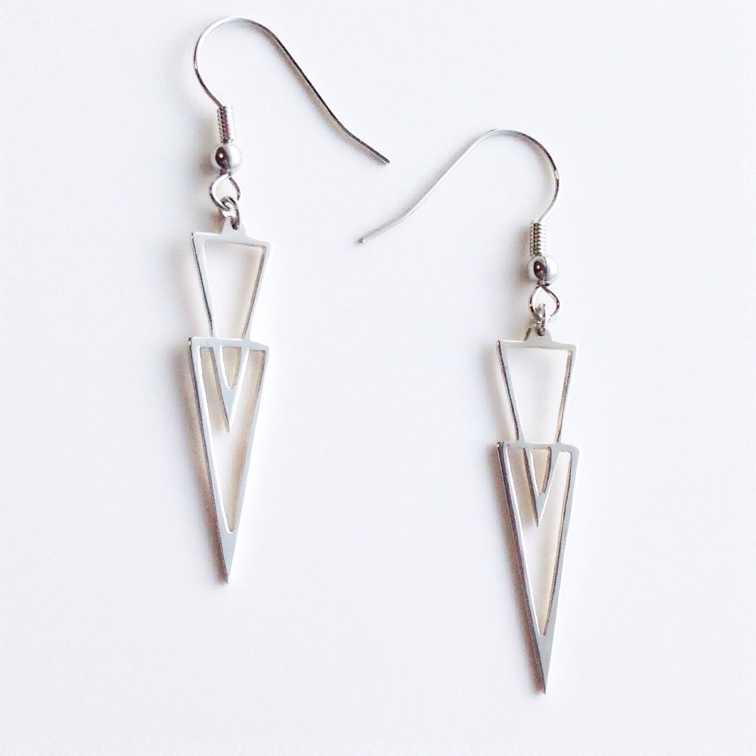 [Orders] production Earrings / Silver 950 icicle design - 耳环/耳夹 - 其他金属 