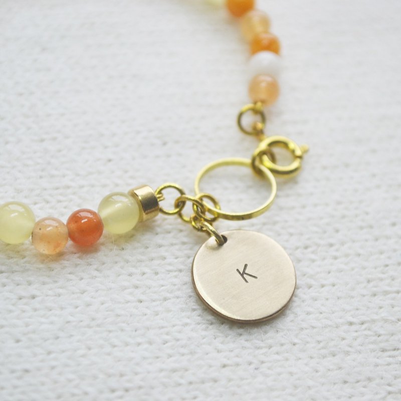 定制化手工敲字铜片－字母／数字 - 手链/手环 - 其他金属 金色