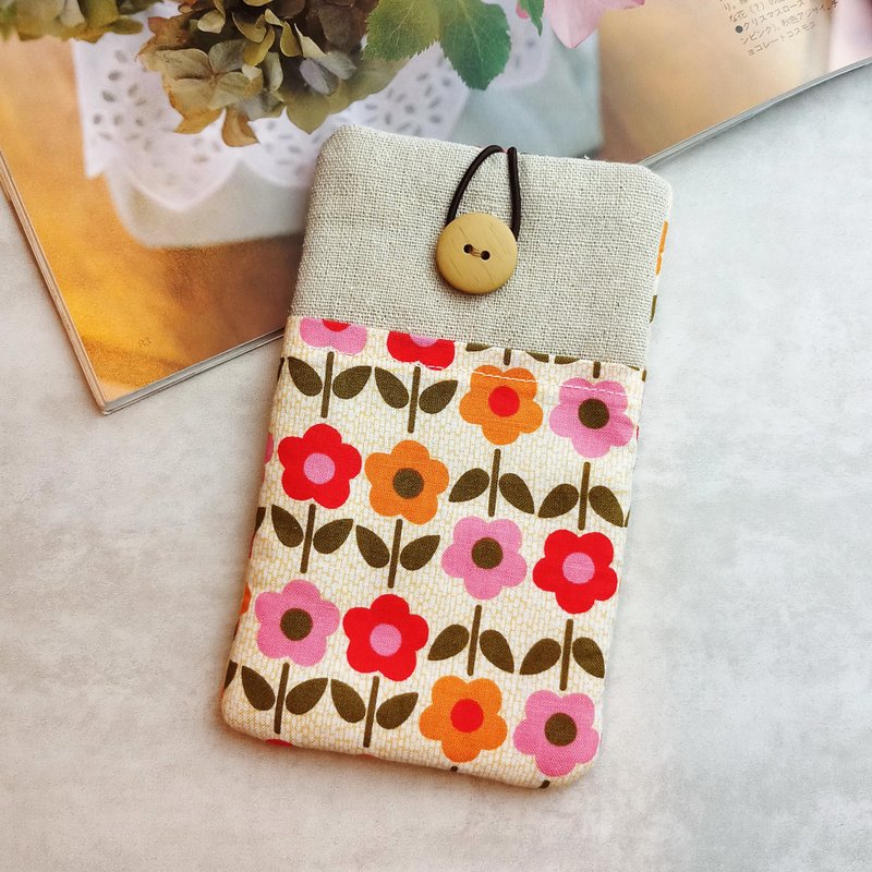 定制化电话包 手机袋 手机保护布套例如 iPhone花儿 (P-67) - 手机壳/手机套 - 棉．麻 
