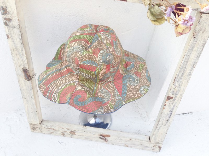 【Qucky】马赛克／大檐花帽 - 帽子 - 其他材质 卡其色