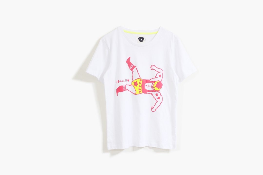 【Noddlefu纳豆腐】看我的剪刀脚Tee(白) - 女装上衣 - 棉 白色