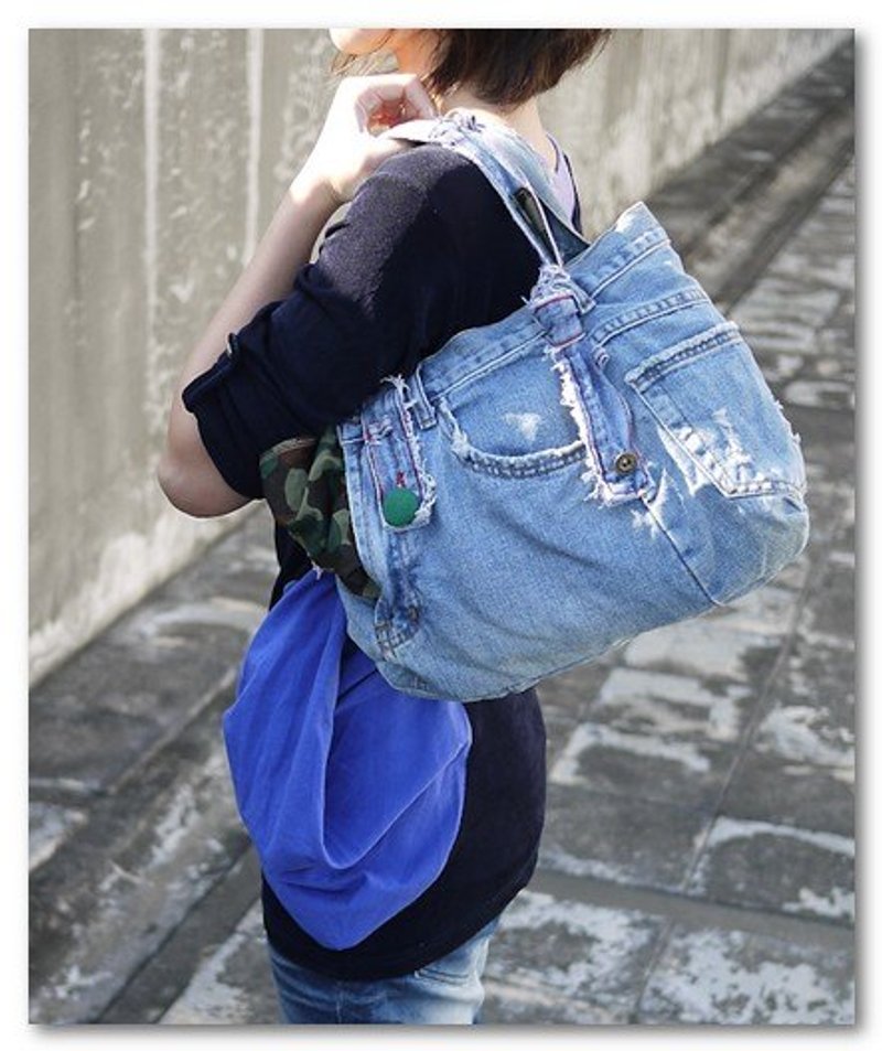 [黑法师]个性迷彩牛仔包 - 侧背包/斜挎包 - 其他材质 绿色