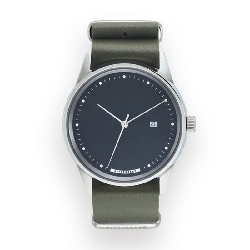 HYPERGRAND - MAVERICK OXLEY GREEN LEATHER / 冷钢系列 - 琴酒绿皮革手表 (抛光银) - 女表 - 其他材质 绿色