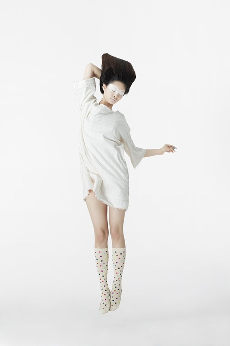 Envol Avec Ning 白色内黑格淘气洋装 - 洋装/连衣裙 - 其他材质 白色