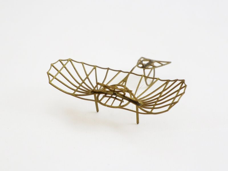 〔SUSS〕日本Aerobase 金属蚀刻模型组装人力飞机-Lilienthal Normal Glider滑翔小飞机黄铜板(1/160)-现货免运 - 其他 - 其他金属 金色