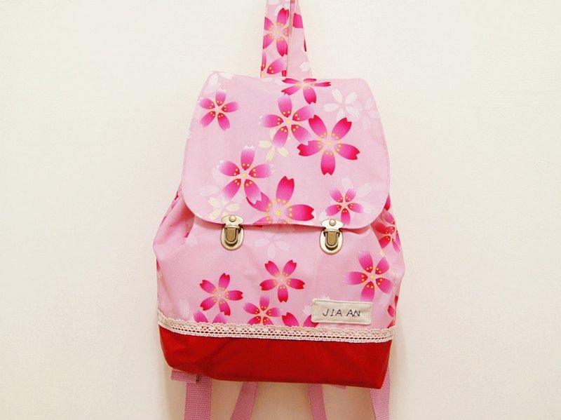 {客制商品} 樱花防水后背包 - 侧背包/斜挎包 - 防水材质 粉红色