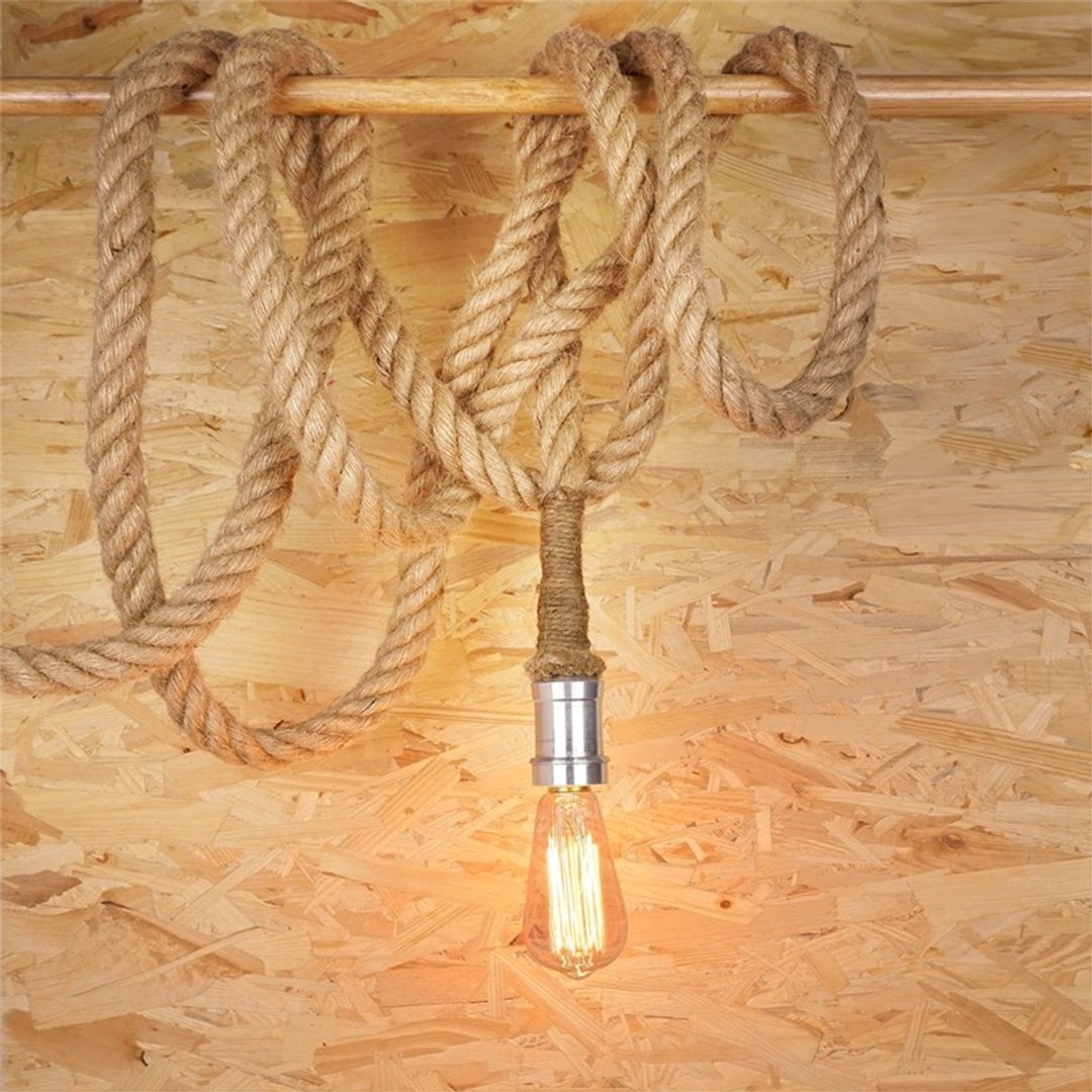 Light with Shade Zula 手作复古麻绳 简约家居餐厅吊灯 工业风 香港掣式设计品 - 灯具/灯饰 - 棉．麻 咖啡色