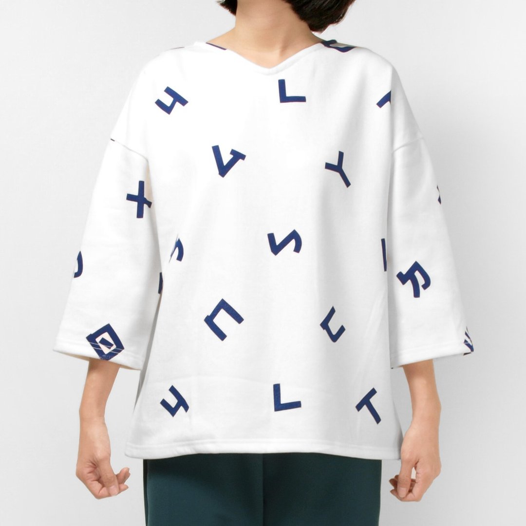 【HEYSUN】台湾人的秘密字/注音符号研究小组 / 宽松印花T-shirt - 女装上衣 - 其他材质 白色