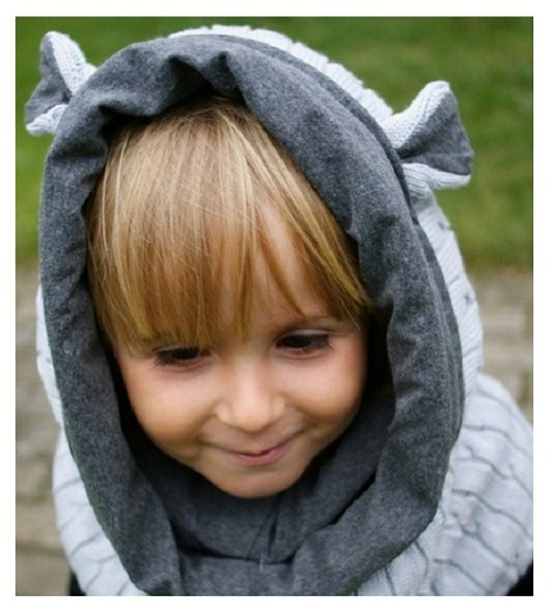 【欧洲制】Boska's Teddies 帽围 - 孩童款式 (灰/灰) - 围嘴/口水巾 - 其他材质 灰色