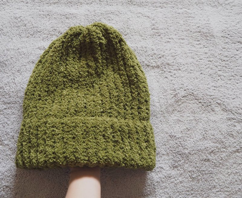 茶叶色毛线帽子 - 帽子 - 其他材质 绿色