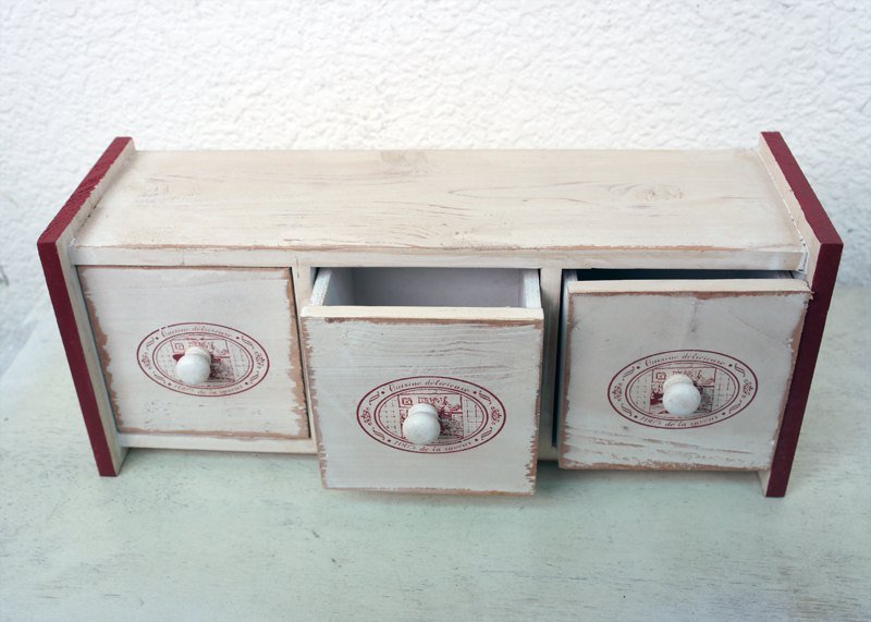 异国风木制3格柜 - 植栽/盆栽 - 木头 白色