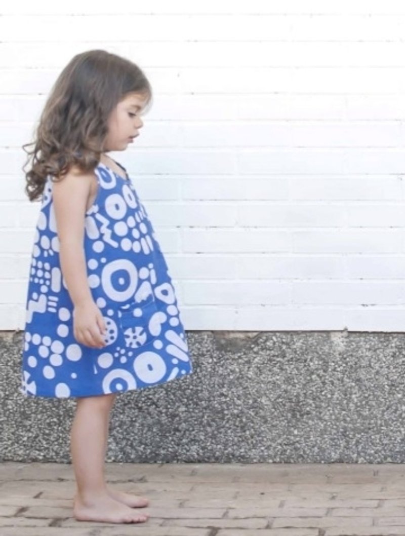 2014 春夏  蓝色满版圈圈背心洋装 - 其他 - 棉．麻 蓝色