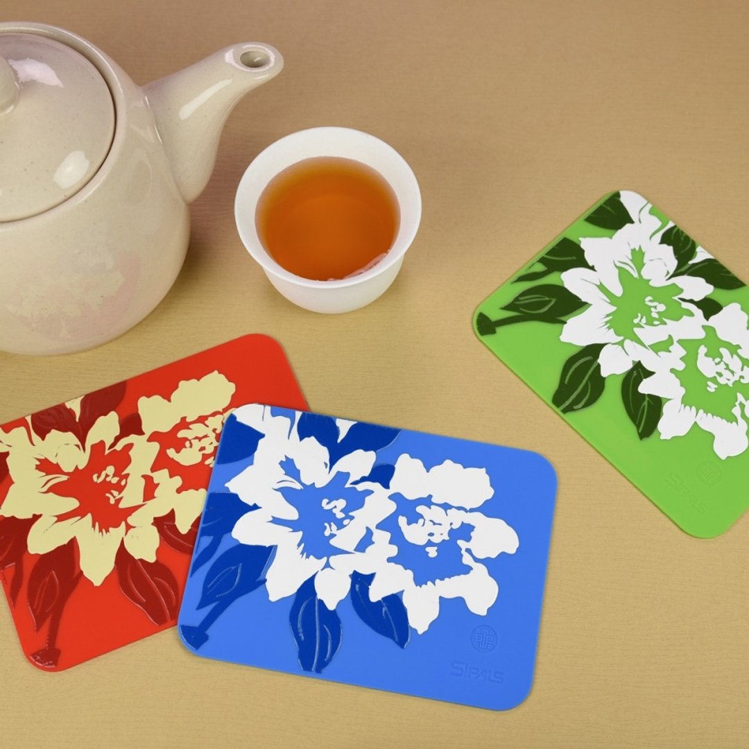 福利品-花杯垫│典藏画作花开富贵│故宫授权 - 杯垫 - 硅胶 多色