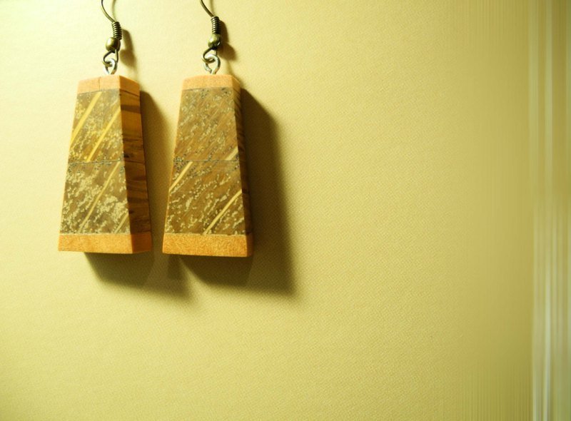 时尚典雅木制耳环 - 耳环/耳夹 - 木头 