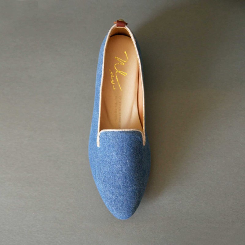 Denim Bluish (率性蓝) Heeled Loafers 丹宁乐福 | WL - 女款牛津鞋/乐福鞋 - 真皮 蓝色