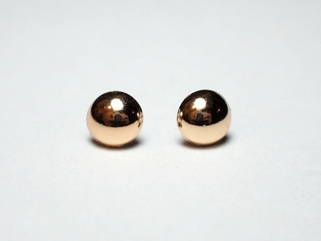 Circle dot 小金球 不锈钢耳针 耳环 耳夹 0011 - 耳环/耳夹 - 其他金属 金色