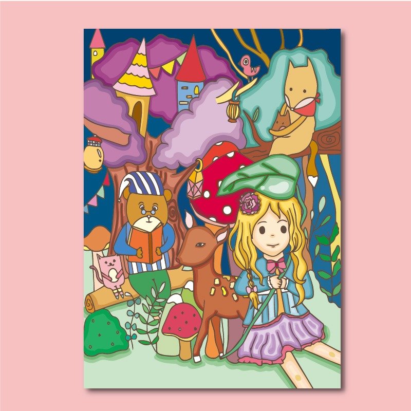 森林女孩/明信片 - 卡片/明信片 - 纸 