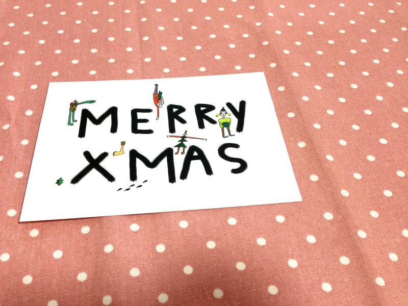 圣诞卡！✿Macaron TOE 马卡龙脚趾✿ MERRY XMAS / 圣诞明信片 - 卡片/明信片 - 纸 白色