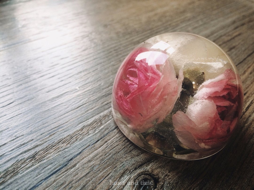 【立体花摆设系列】真花/立体干燥花/桌上小摆设/纸镇/半球摆设/玫瑰花 - 植栽/盆栽 - 其他材质 