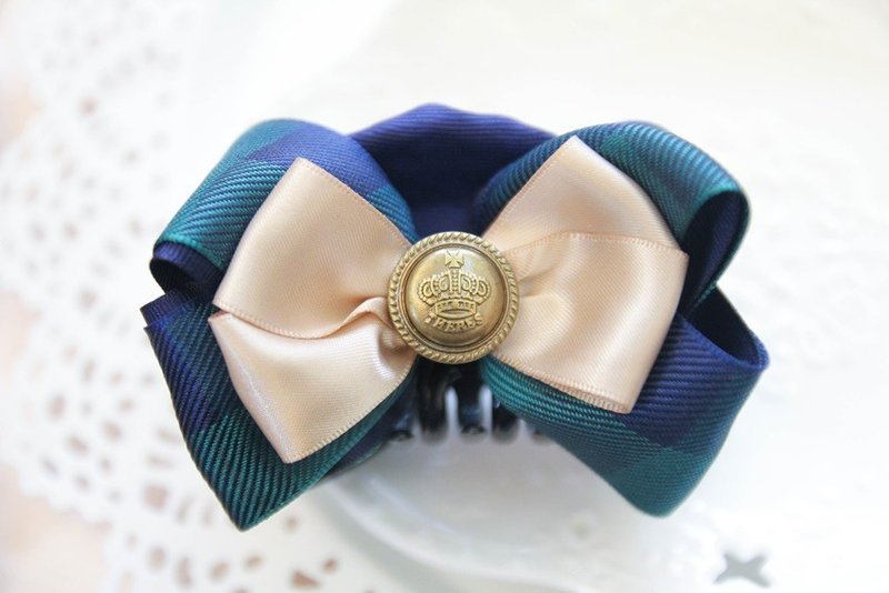 优雅大方之学院风 大鲨鱼夹 - 发饰 - 其他材质 绿色