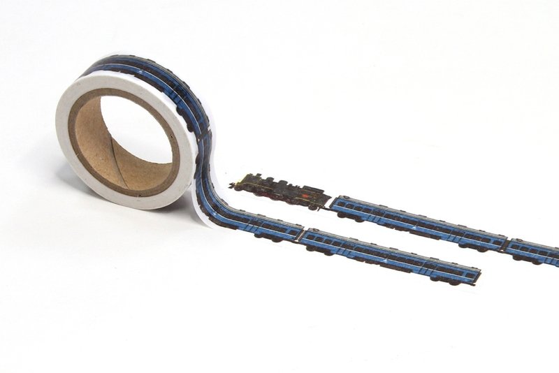 列车纸胶带-蒸汽火车(CK 124) - 纸胶带 - 纸 蓝色