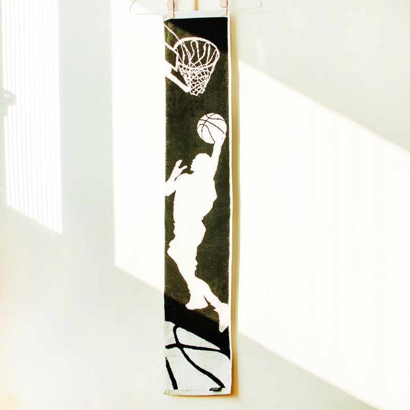 喜欢看你在球场上的样子 篮球黑白双面纯棉运动毛巾 - 毛巾浴巾 - 棉．麻 黑色