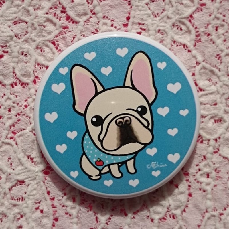 随身镜-宰宰款(法斗) - 彩妆刷具/镜子/梳子 - 塑料 白色