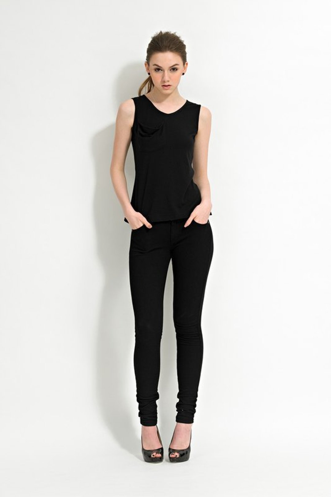 口袋无袖背心 Classic Pocket Tank - 女装短裤 - 棉 黑色