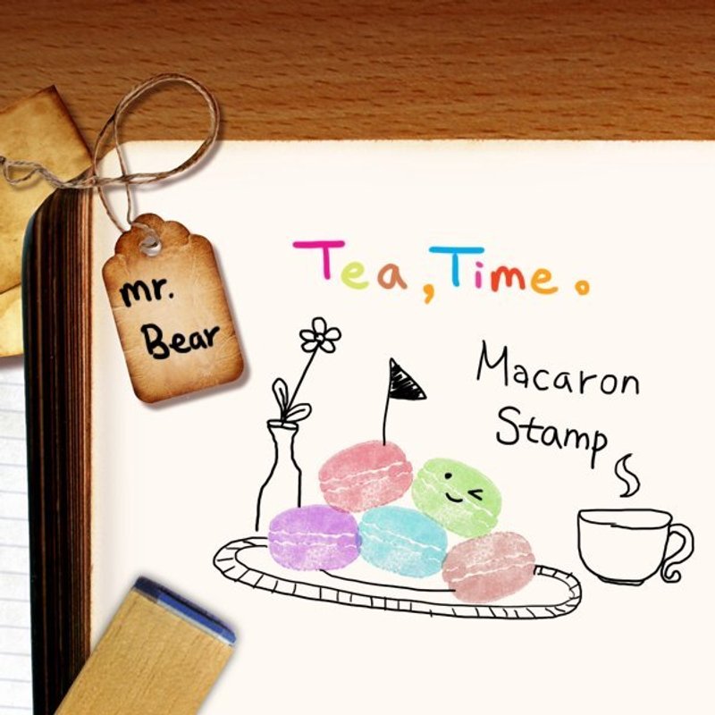 请勿食用，午后时光甜点系-马卡龙印章 - 其他 - 木头 咖啡色