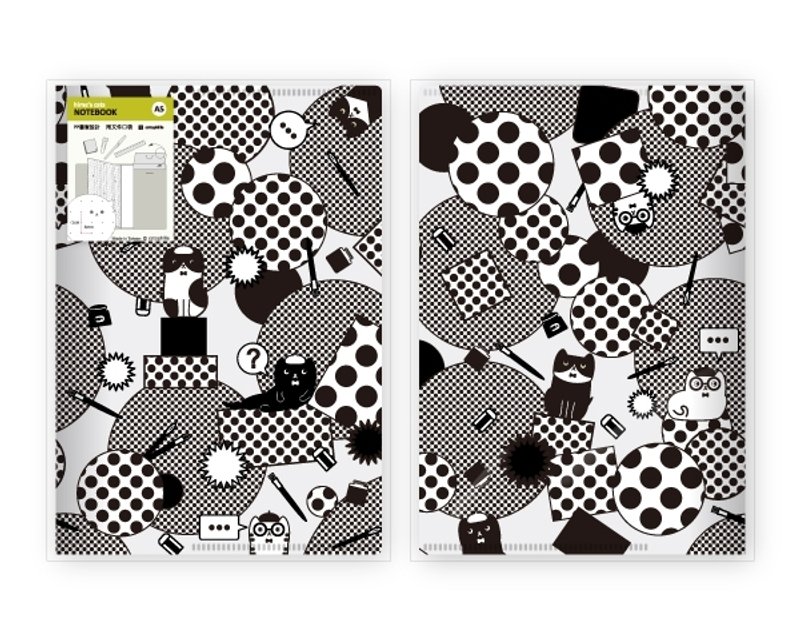 hime's cats 我的猫书套笔记本- 漫画猫 - 笔记本/手帐 - 塑料 黑色