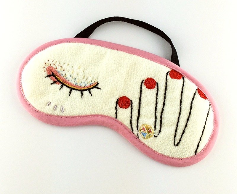 Yes !I Do 💍戴钻戒手指安眠眼罩(❤️Love GoodNight🌛) - 其他 - 棉．麻 粉红色