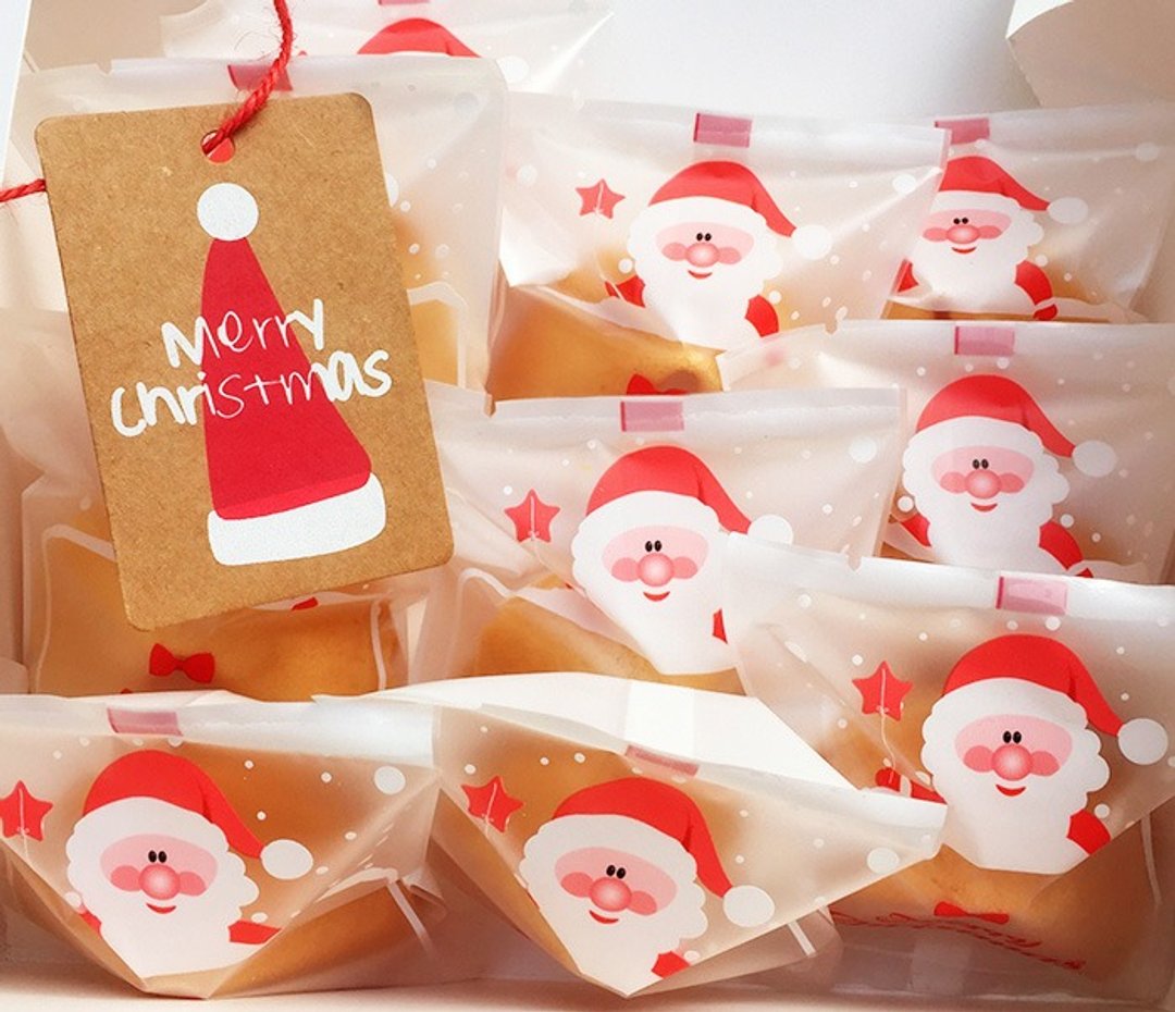 圣诞交换礼物 雪人圣诞礼盒 幸运饼干 星星巧克力风味  Merry Christmas FORTUNE COOKIE - 手工饼干 - 新鲜食材 黄色