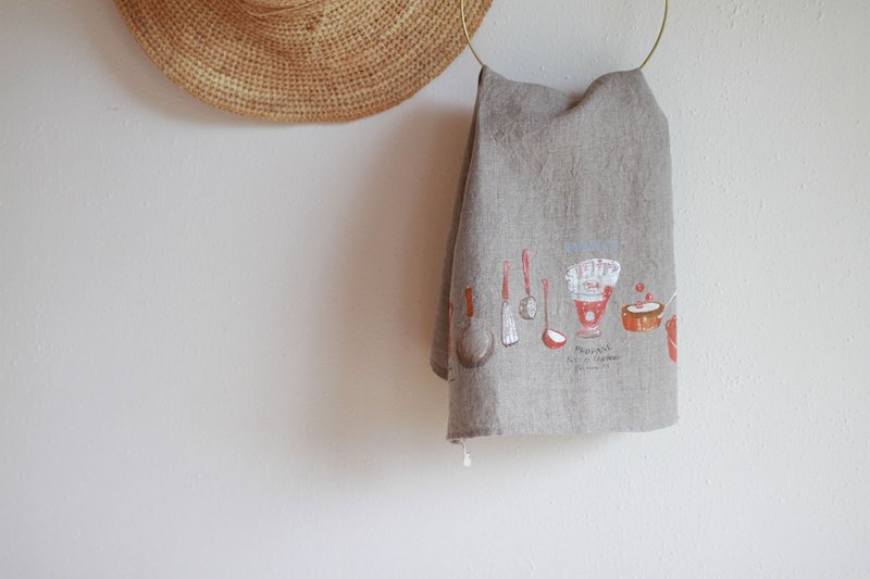 亚麻茶巾-厨房红 - 餐垫/桌巾 - 棉．麻 红色