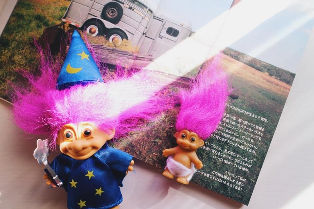 Lucky ✌ Old Toy 复古娃娃 绝版尿布宝宝幸运小子 巨魔娃娃 玩具玩偶 收藏 古着女孩礼物 - 玩偶/公仔 - 塑料 蓝色