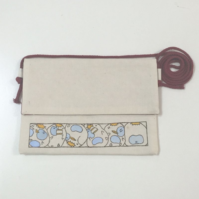 【河童蛋】自家设计手绘 /好挤喔～～ 侧背袋 包包 - 侧背包/斜挎包 - 其他材质 