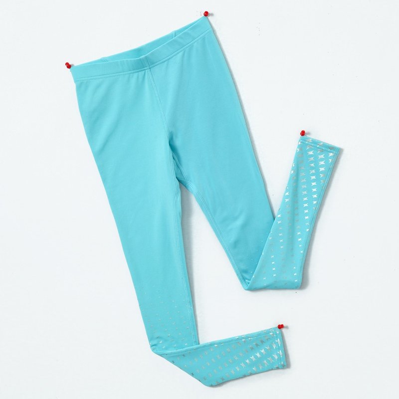 女款银十字星刷毛内搭裤-极光蓝 - 女装长裤 - 其他材质 多色