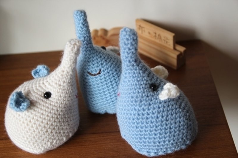 【布。棉花】毛线娃娃, 毛线大象, 大象玩偶 - 摆饰 - 其他材质 蓝色